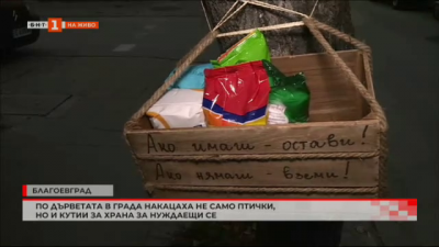 Кутии за храна за нуждаещите се появиха по дърветата в Благоевград