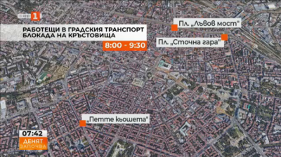 Автошествие и блокада на ключови кръстовища в София предстоят днес