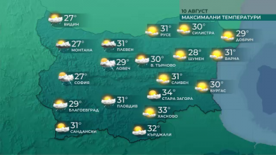 Валежи, гръмотевици и условия за градушка над Западна България в сряда