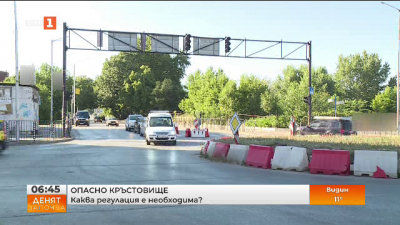 Временно кръгово кръстовище в Благоевград от години създава предпоставка за инциденти с пешеходци 