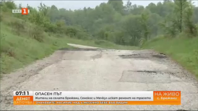 Опасен път - жители на селата Брежани, Сенокос и Мечкул искат ремонт на трасето