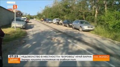 Недоволство в местността “Боровец” край Варна, заради лошото състояние на главния път