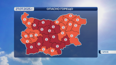 Опасно горещо и в неделя, постепенно захлаждане и валежи от понеделник