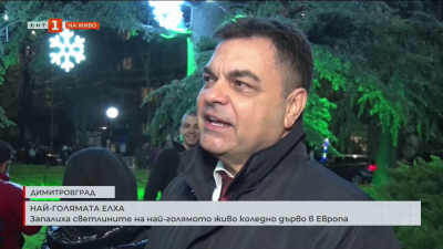 Запалиха светлините на най-голямото живо коледно дърво в Европа, което е в Димитровград