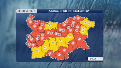 Код жълто и код оранжево за дъжд, сняг и поледици в събота