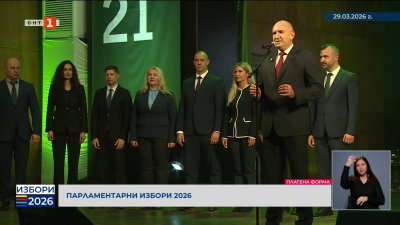 Лидерът на коалиция Прогресивна България Румен Радев на среща с граждани в Плевен. 