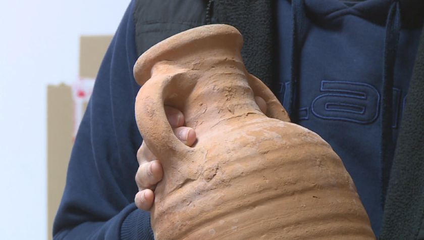 Three antique amphoras discovered during repairs of Summer Theatre in Rousse