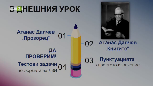 Атанас Далчев - "Прозорец" и "Книгите". Пунктуация в простото изречение