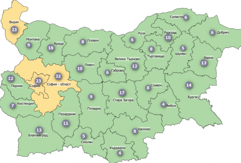 districts bulgaria remain covid yellow zone