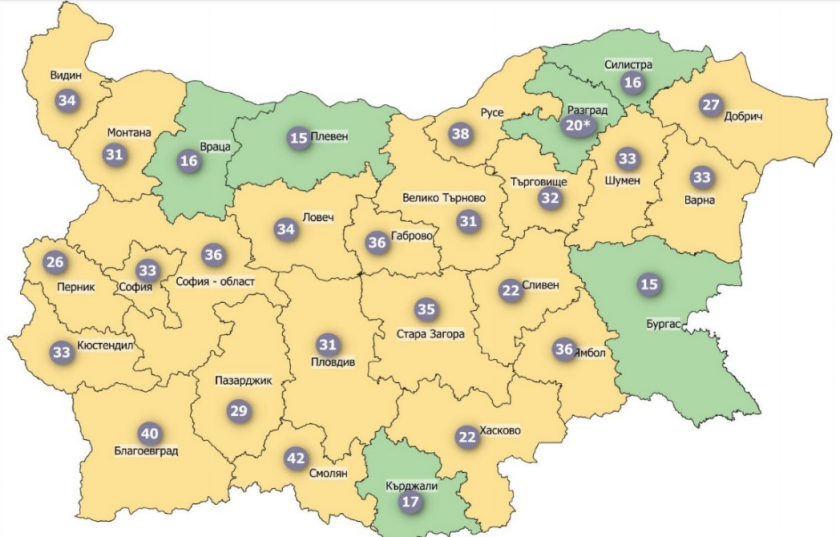 6 districts in Bulgaria now Covid-19 green zone