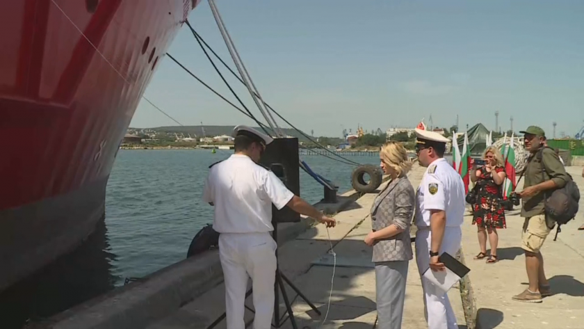 actress maria bakalova becomes godmother first bulgarian military research ship gallery