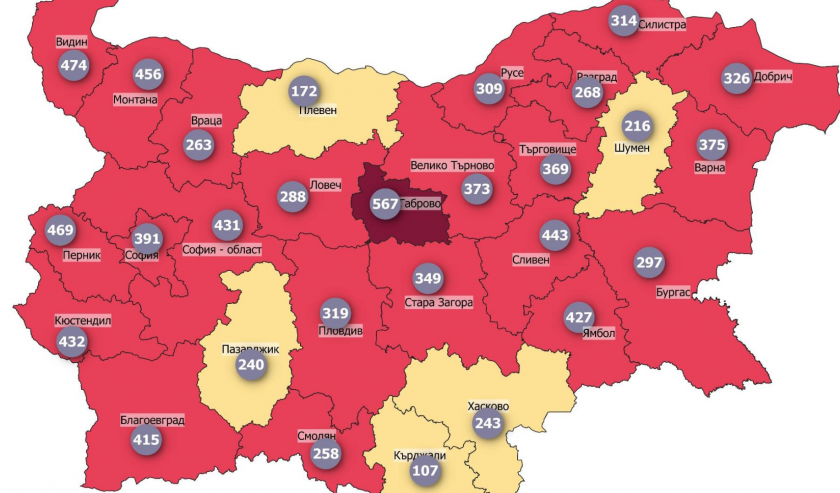 districts bulgaria close covid dark red zone respect morbidity