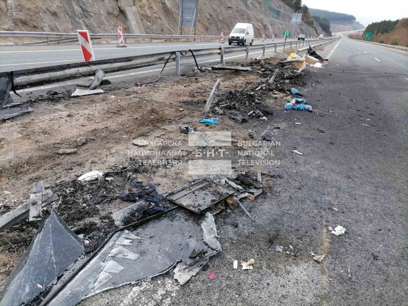 road repairs take place after bus fire struma motorway