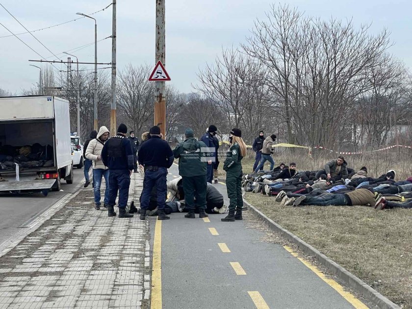 large group illegal migrants detained police operation bourgas