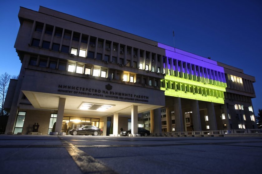 buildings across bulgaria lit colours ukraine 39s flag