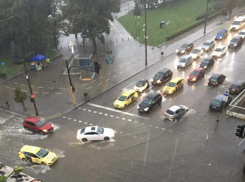 heavy rain hail downtown sofia