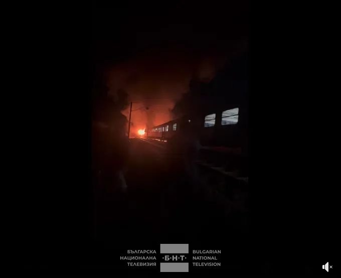 fire sofia varna train driver slightly injured photos video