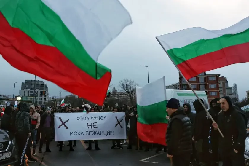 Protest against migrants in 'Ovcha Kupel' district in Sofia