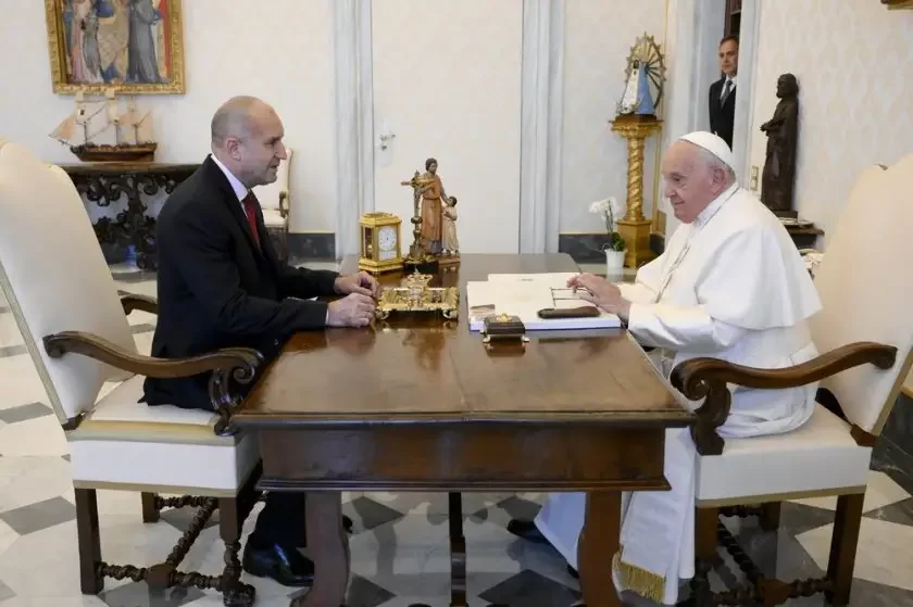 In an audience with President Radev, Pope Francis wished the Bulgarian people health, peace and prosperity