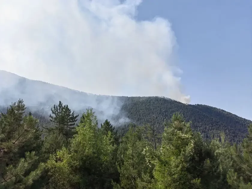 Is there a risk of the wildfire in Greece spreading into Bulgaria?