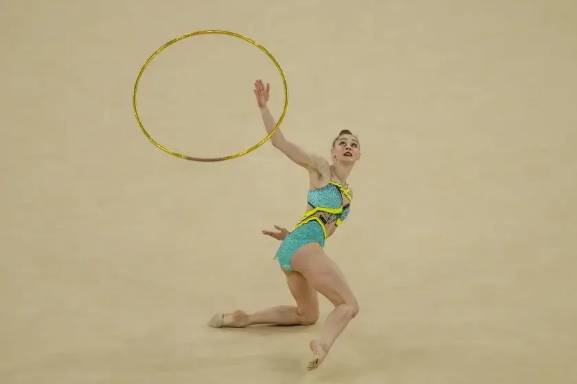 Bulgaria's Boryana Kaleyn won the silver medal in the Women's Rhythmic Individual All-Around at the Olympics in Paris