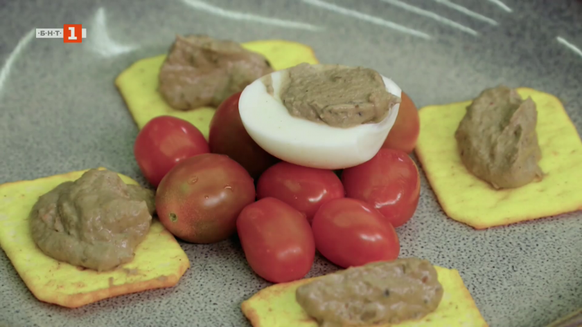 Тоскански пастет с пилешки дробчета и пилаф с тиква