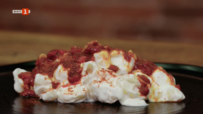 Йоркширкски пудинг и чушков триптих с крокмач