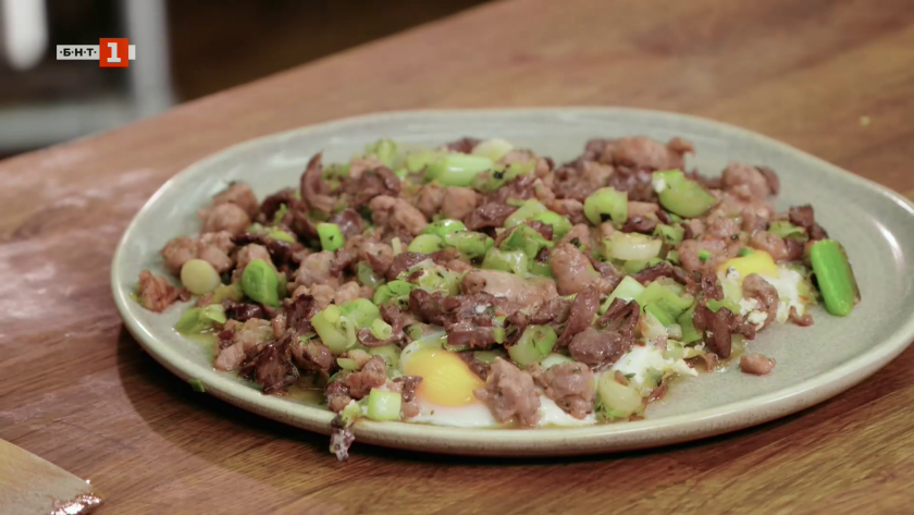 Кавърма със свинско сърце и телешки бъбреци