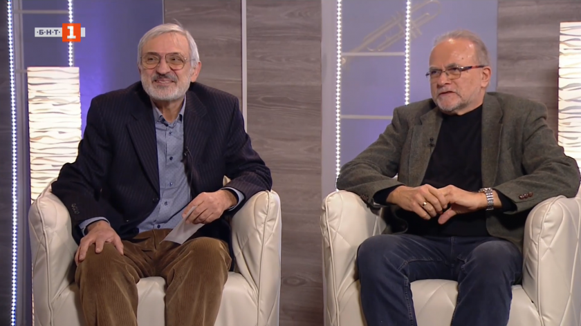 Проф. Ангел Ангелов-Джендема и Владимир Левчев за операта "Крали Марковата сватба"