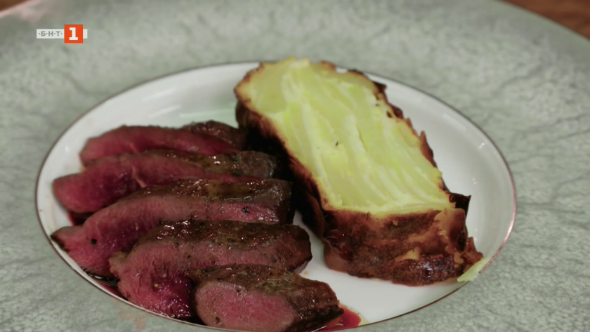 Таралежки и патешко с огретен от картофи