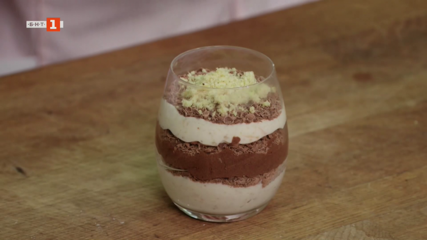 Крем "Дипломат" и салата с пресни картофи и спанак