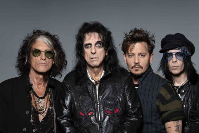 Alice Cooper, Johnny Depp and Joe Perry with a concert in Bulgaria in June 2023