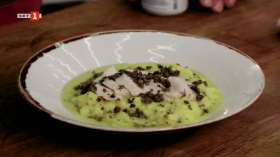 Пиле с картофено пюре и гъбен пастет с трюфели