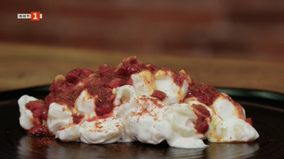 Йоркширкски пудинг и чушков триптих с крокмач