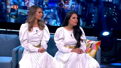 Ива и Велислава Костадинови и Любо Ганев във "Вечерното шоу"