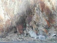 Rocks fell on road in Kresna Gorge, South-Western Bulgaria