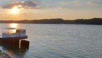 The Danube low river levels at Belene hinders shipping