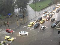 Heavy rain and hail in downtown Sofia