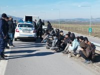 Police detained 37 migrants in a van near Sofia