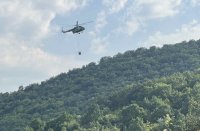 Firefighters and military are battling several forest fires in Plovdiv region today